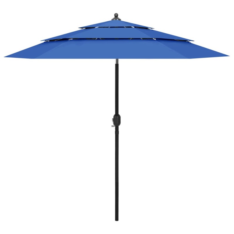 vidaXL Sombrilla de 3 niveles con poste de aluminio azul 2,5 m vidaXL Sombrilla de 3 niveles con poste de aluminio azul 2,5 m