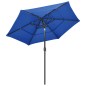 vidaXL Sombrilla de 3 niveles con poste de aluminio azul 2,5 m vidaXL Sombrilla de 3 niveles con poste de aluminio azul 2,5 m