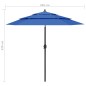 vidaXL Sombrilla de 3 niveles con poste de aluminio azul 2,5 m vidaXL Sombrilla de 3 niveles con poste de aluminio azul 2,5 m