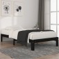 vidaXL Estructura de cama madera maciza de pino negra 100x200 cm vidaXL Estructura de cama madera maciza de pino negra 100x200 cm