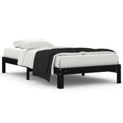 vidaXL Estructura de cama madera maciza de pino negra 100x200 cm