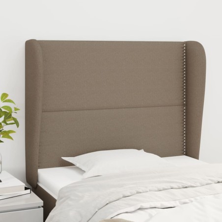 vidaXL Cabecero con orejas de tela gris taupe 103x23x118/128 cm