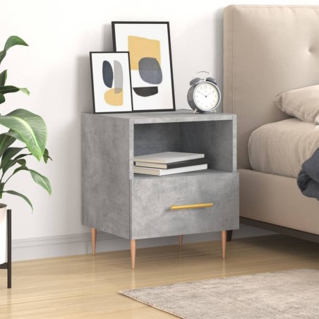 vidaXL Mesita de noche madera ingeniería gris hormigón 40x35x47,5 cm