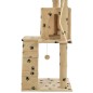 vidaXL Rascador para gatos con poste de sisal 120 cm huellas beige