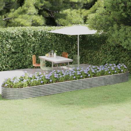 vidaXL Jardinera arriate acero recubrimiento polvo plata 507x100x36 cm