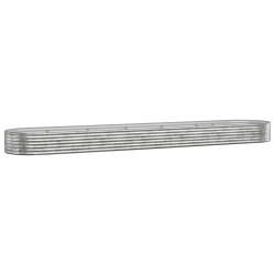 vidaXL Jardinera arriate acero recubrimiento polvo plata 507x100x36 cm