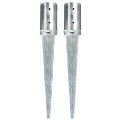 vidaXL Picas de tierra 2 unidades acero galvanizado plateado 8x61 cm