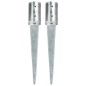 vidaXL Picas de tierra 2 unidades acero galvanizado plateado 8x61 cm vidaXL Picas de tierra 2 unidades acero galvanizado plateado 8x61 cm