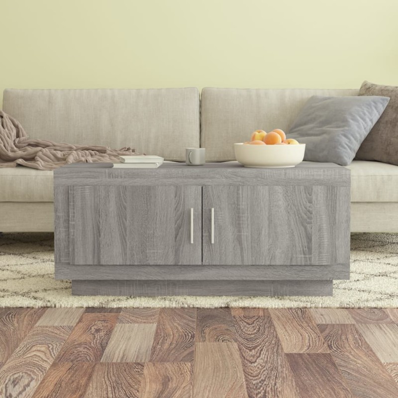 vidaXL Mesa de centro madera contrachapada gris Sonoma 102x50x45 cm vidaXL Mesa de centro madera contrachapada gris Sonoma 102x50x45 cm