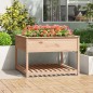 vidaXL Jardinera con estante madera maciza de pino 111,5x111,5x81 cm