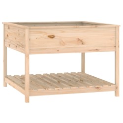 vidaXL Jardinera con estante madera maciza de pino 111,5x111,5x81 cm