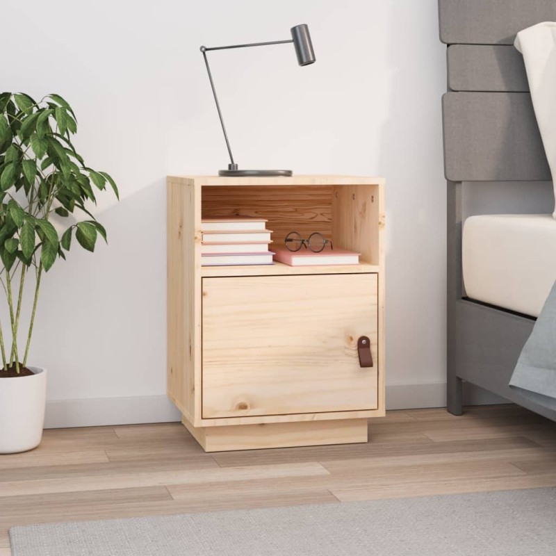 vidaXL Mesita de noche madera maciza de pino 40x34x55 cm vidaXL Mesita de noche madera maciza de pino 40x34x55 cm