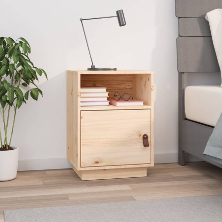 vidaXL Mesita de noche madera maciza de pino 40x34x55 cm