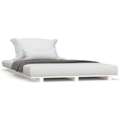 vidaXL Estructura de cama madera maciza de pino blanco 100x200 cm