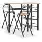 vidaXL Mesa y taburetes de cocina con estantes de madera y acero vidaXL Mesa y taburetes de cocina con estantes de madera y acero