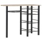 vidaXL Mesa y taburetes de cocina con estantes de madera y acero vidaXL Mesa y taburetes de cocina con estantes de madera y acero