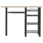 vidaXL Mesa y taburetes de cocina con estantes de madera y acero vidaXL Mesa y taburetes de cocina con estantes de madera y acero