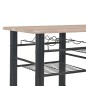 vidaXL Mesa y taburetes de cocina con estantes de madera y acero vidaXL Mesa y taburetes de cocina con estantes de madera y acero