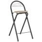 vidaXL Mesa y taburetes de cocina con estantes de madera y acero vidaXL Mesa y taburetes de cocina con estantes de madera y acero