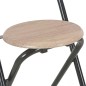 vidaXL Mesa y taburetes de cocina con estantes de madera y acero vidaXL Mesa y taburetes de cocina con estantes de madera y acero