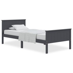 vidaXL Estructura de cama madera maciza de pino gris 100x200 cm