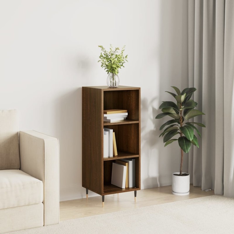 vidaXL Aparador de madera de ingeniería marrón roble 34,5x32,5x90 cm vidaXL Aparador de madera de ingeniería marrón roble 34,5x32,5x90 cm