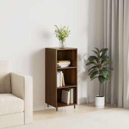 vidaXL Aparador de madera de ingeniería marrón roble 34,5x32,5x90 cm