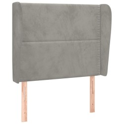 vidaXL Cabecero con orejas de terciopelo gris claro 83x23x118/128 cm