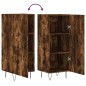 vidaXL Aparador madera de ingeniería roble ahumado 34,5x34x90 cm