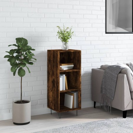 vidaXL Aparador de madera de ingeniería roble ahumado 34,5x32,5x90 cm