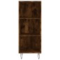 vidaXL Aparador de madera de ingeniería roble ahumado 34,5x32,5x90 cm