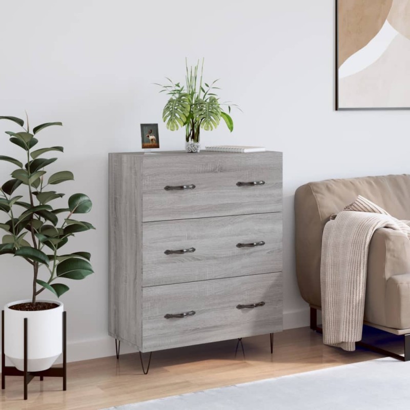 vidaXL Aparador de madera de ingeniería gris Sonoma 69,5x34x90 cm vidaXL Aparador de madera de ingeniería gris Sonoma 69,5x34x90 cm