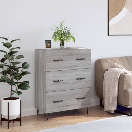 vidaXL Aparador de madera de ingeniería gris Sonoma 69,5x34x90 cm
