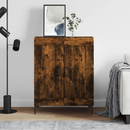 vidaXL Aparador de madera de ingeniería roble ahumado 69,5x34x90 cm