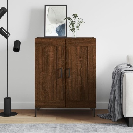 vidaXL Aparador de madera de ingeniería marrón roble 69,5x34x90 cm