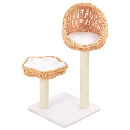 vidaXL Rascador para gatos con poste de sisal madera natural de sauce
