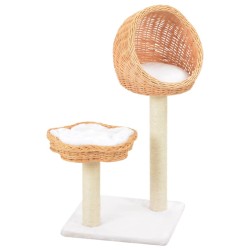 vidaXL Rascador para gatos con poste de sisal madera natural de sauce