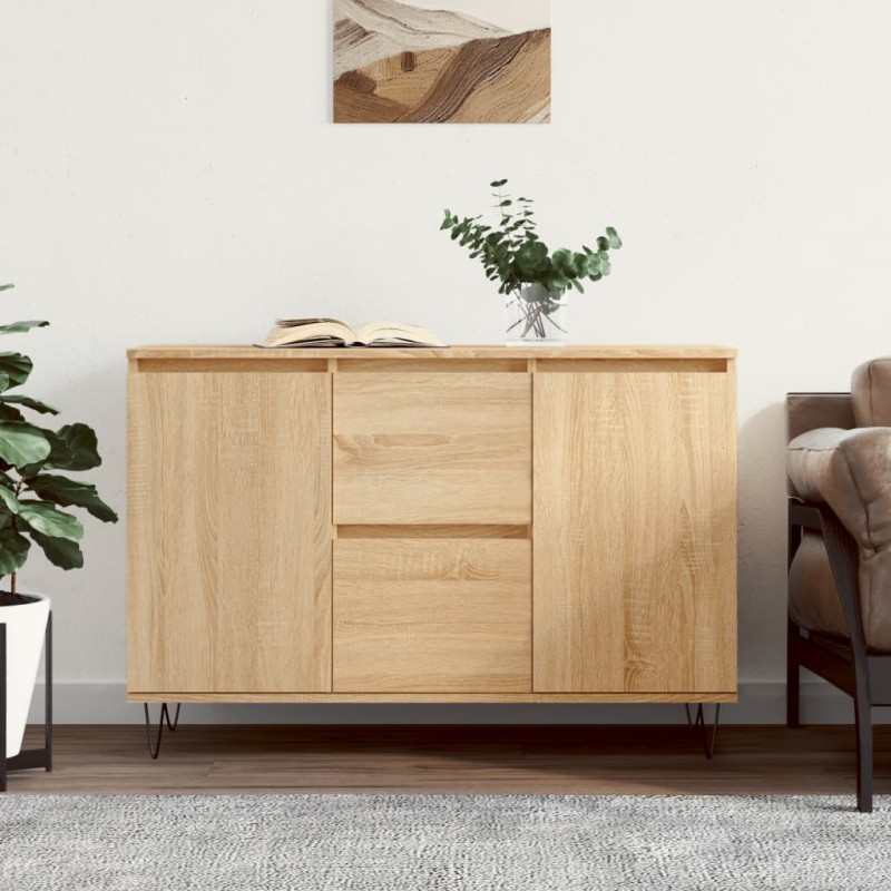 vidaXL Aparador de madera de ingeniería roble Sonoma 104x35x70 cm vidaXL Aparador de madera de ingeniería roble Sonoma 104x35x70 cm