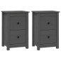 vidaXL Mesitas de noche 2 uds madera maciza de pino gris 40x35x61,5 cm