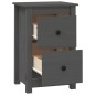 vidaXL Mesitas de noche 2 uds madera maciza de pino gris 40x35x61,5 cm