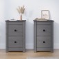 vidaXL Mesitas de noche 2 uds madera maciza de pino gris 40x35x61,5 cm