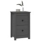 vidaXL Mesitas de noche 2 uds madera maciza de pino gris 40x35x61,5 cm