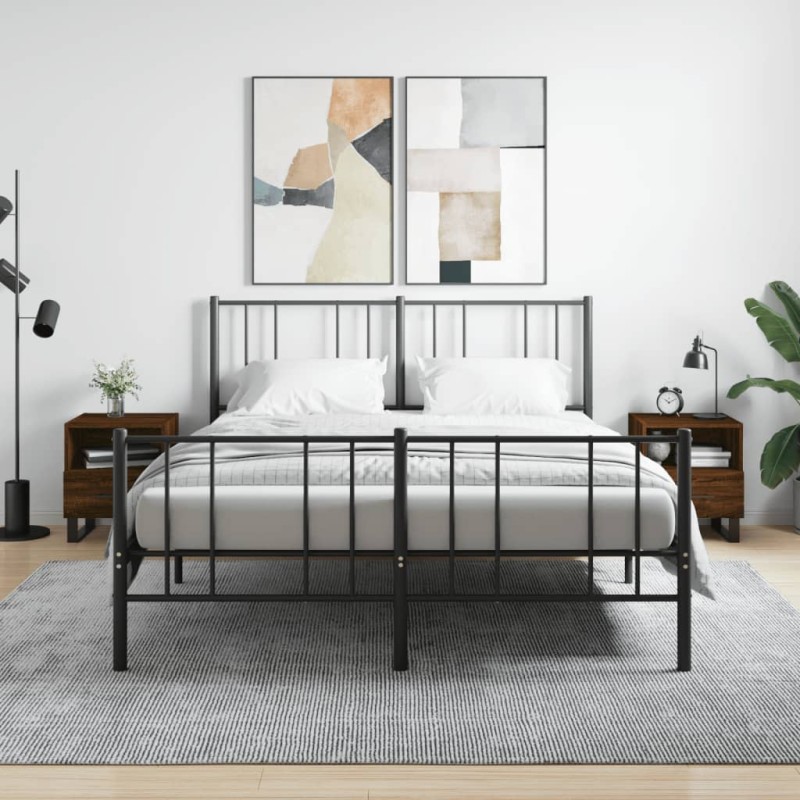 vidaXL Mesita noche 2 uds madera ingeniería marrón roble 40x35x47,5 cm vidaXL Mesita noche 2 uds madera ingeniería marrón roble 40x35x47,5 cm