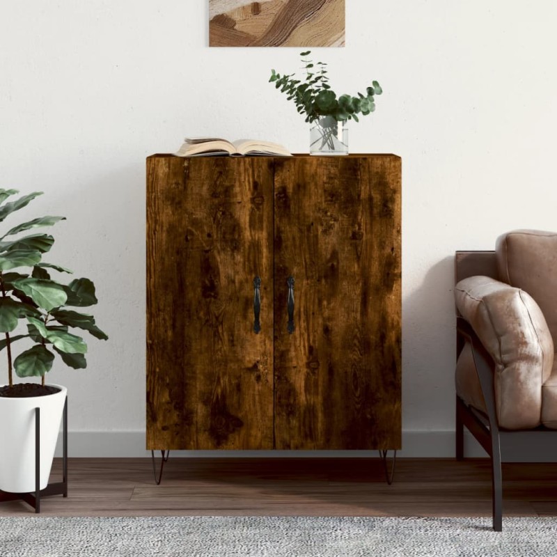 vidaXL Aparador de madera de ingeniería roble ahumado 69,5x34x90 cm
