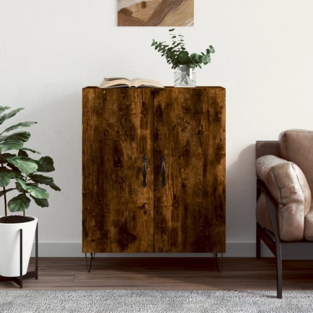 vidaXL Aparador de madera de ingeniería roble ahumado 69,5x34x90 cm