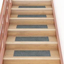 vidaXL Alfombrilla autoadhesiva escalera 15 uds verde 76x20 cm