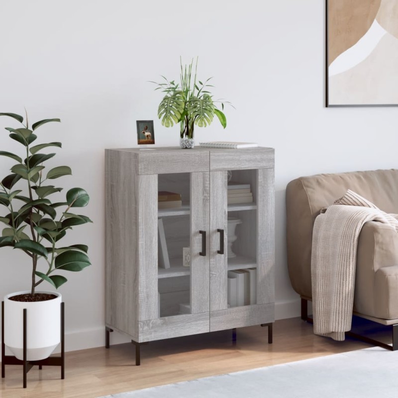 vidaXL Aparador de madera de ingeniería gris Sonoma 69,5x34x90 cm vidaXL Aparador de madera de ingeniería gris Sonoma 69,5x34x90 cm