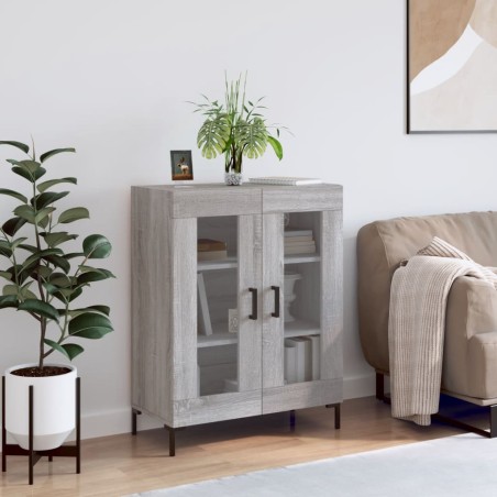vidaXL Aparador de madera de ingeniería gris Sonoma 69,5x34x90 cm