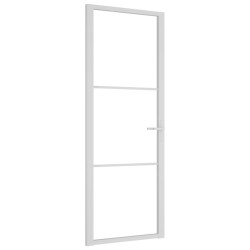 vidaXL Puerta interior vidrio EGS y aluminio blanco 76x201,5 cm