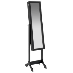 vidaXL Espejo de pie negro 34x37x146 cm